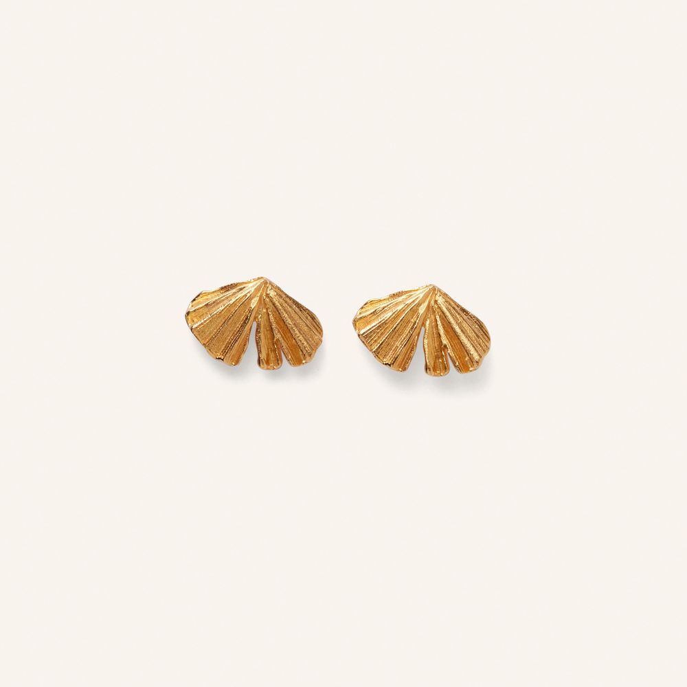 Pernille Corydon Autumn Leaf Earsticks Forgyldt