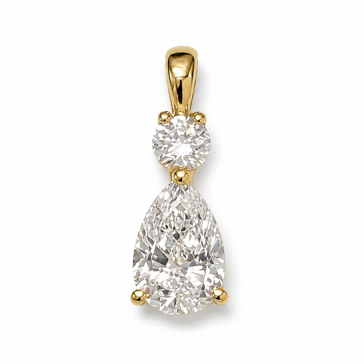 Starlight lab. diamond - 14kt Pear cut vedhæng 0,20+1,00ct