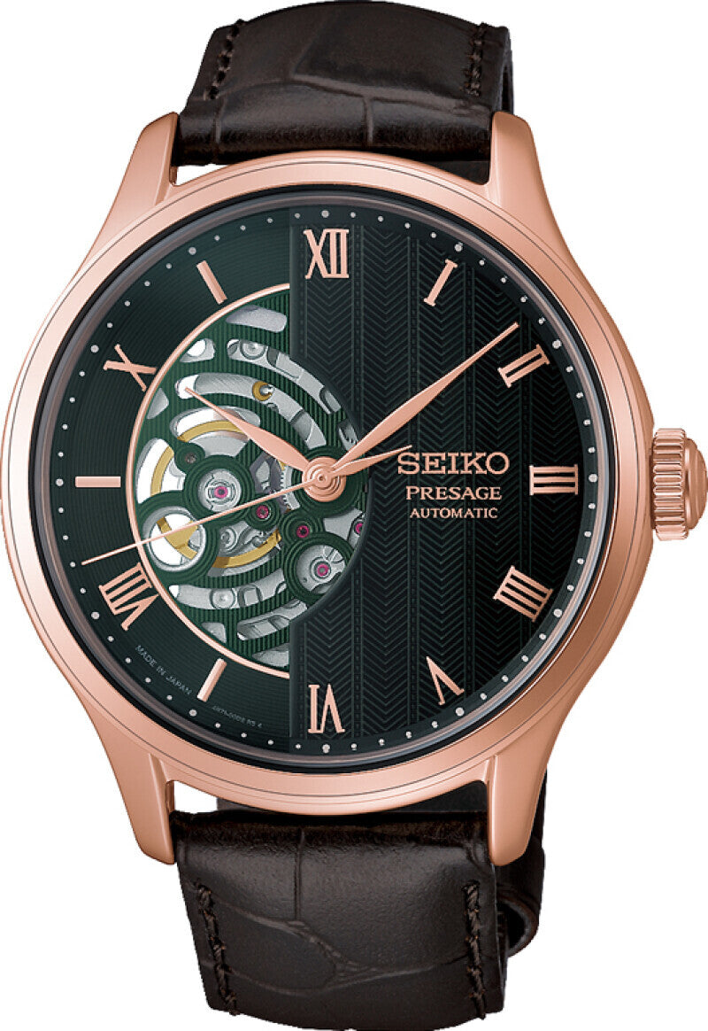 Seiko Presage HCB007J1 automatisk herreur med grøn urskive set forfra