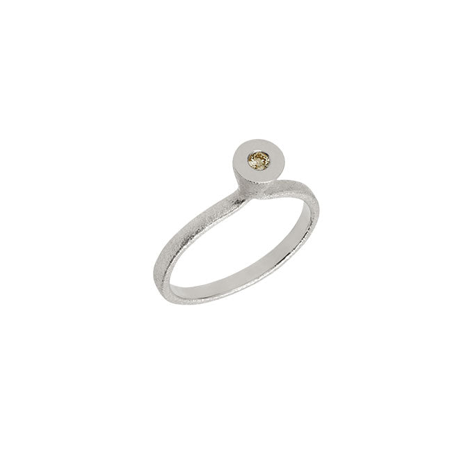 Heiring - Ring i 14K hvidguld med brillant - 53 (kan ikke ændres)
