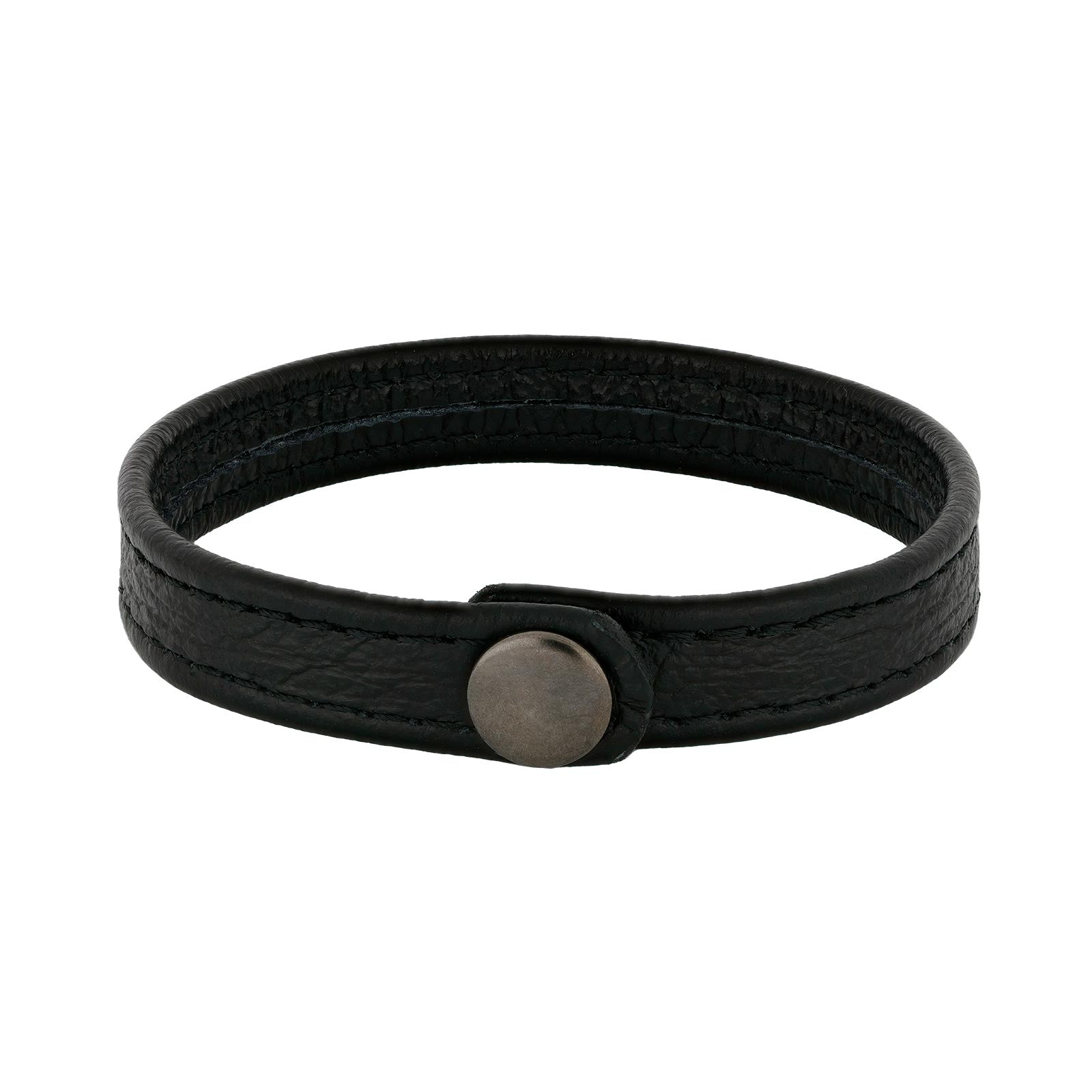 SON armbånd sort kalveskind 21cm 12mm – Armbånd i sølv fra SON of NOA – Varenr. '80410029121