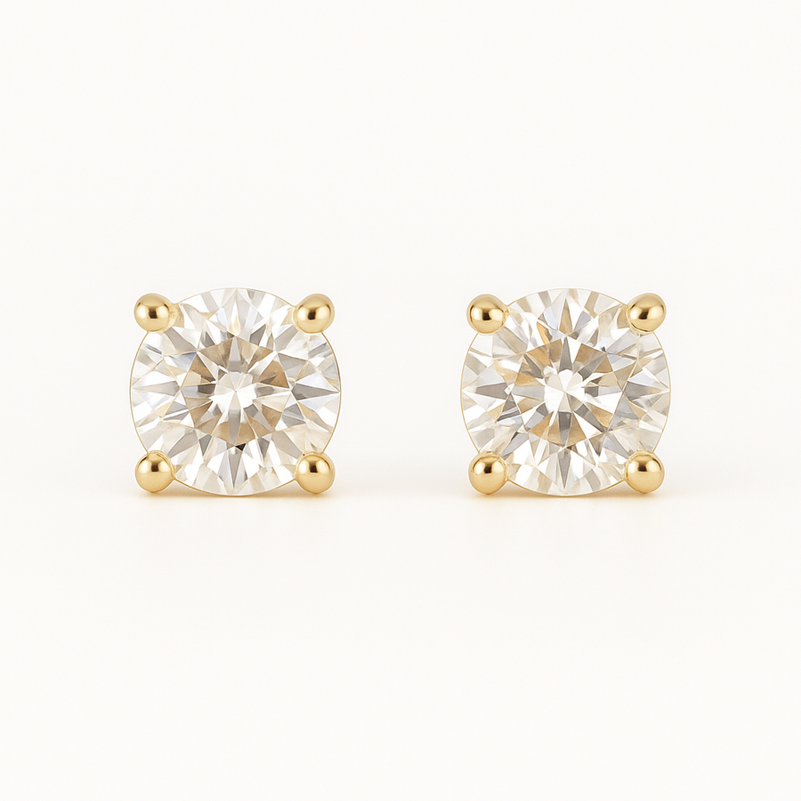 Solaris lab. diamond - Øreringe 14kt m. 2x0.75ct