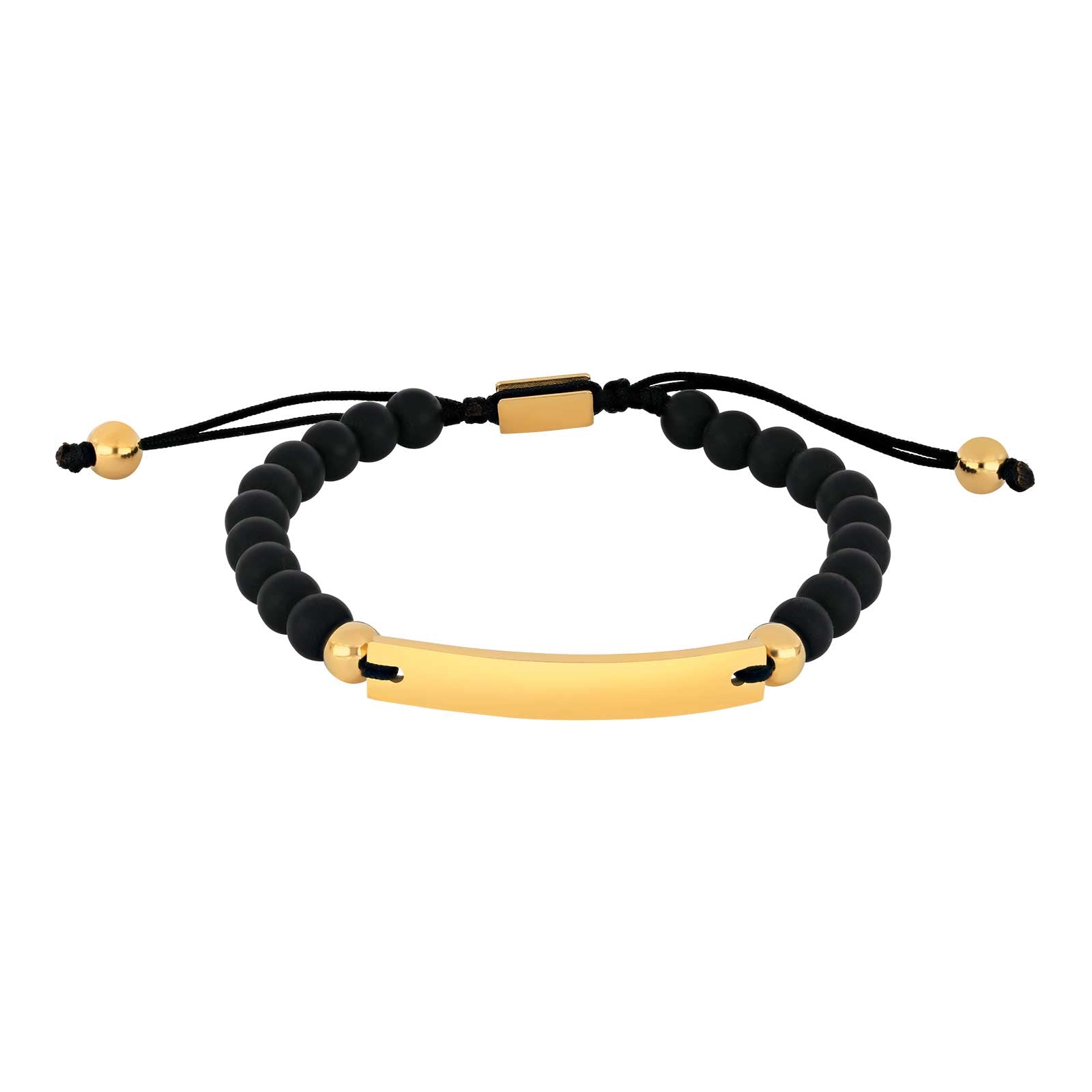 SON armbånd onyx/steel IP gold 19-25cm – Armbånd i sølv fra SON of NOA – Varenr. '80890112800