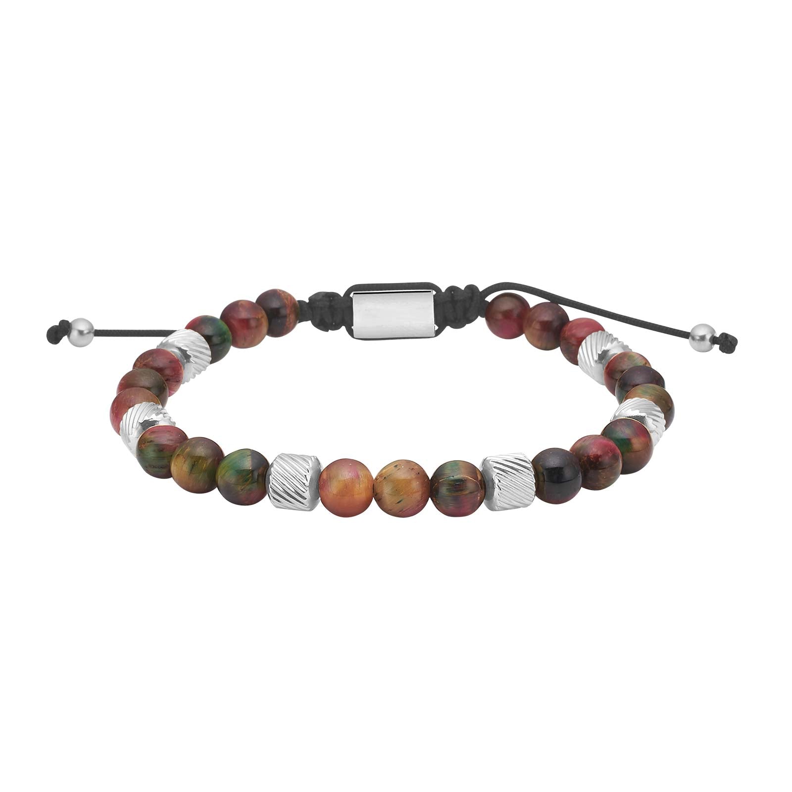 SON armbånd mix farve tigerøje og stål, fra SON of NOA