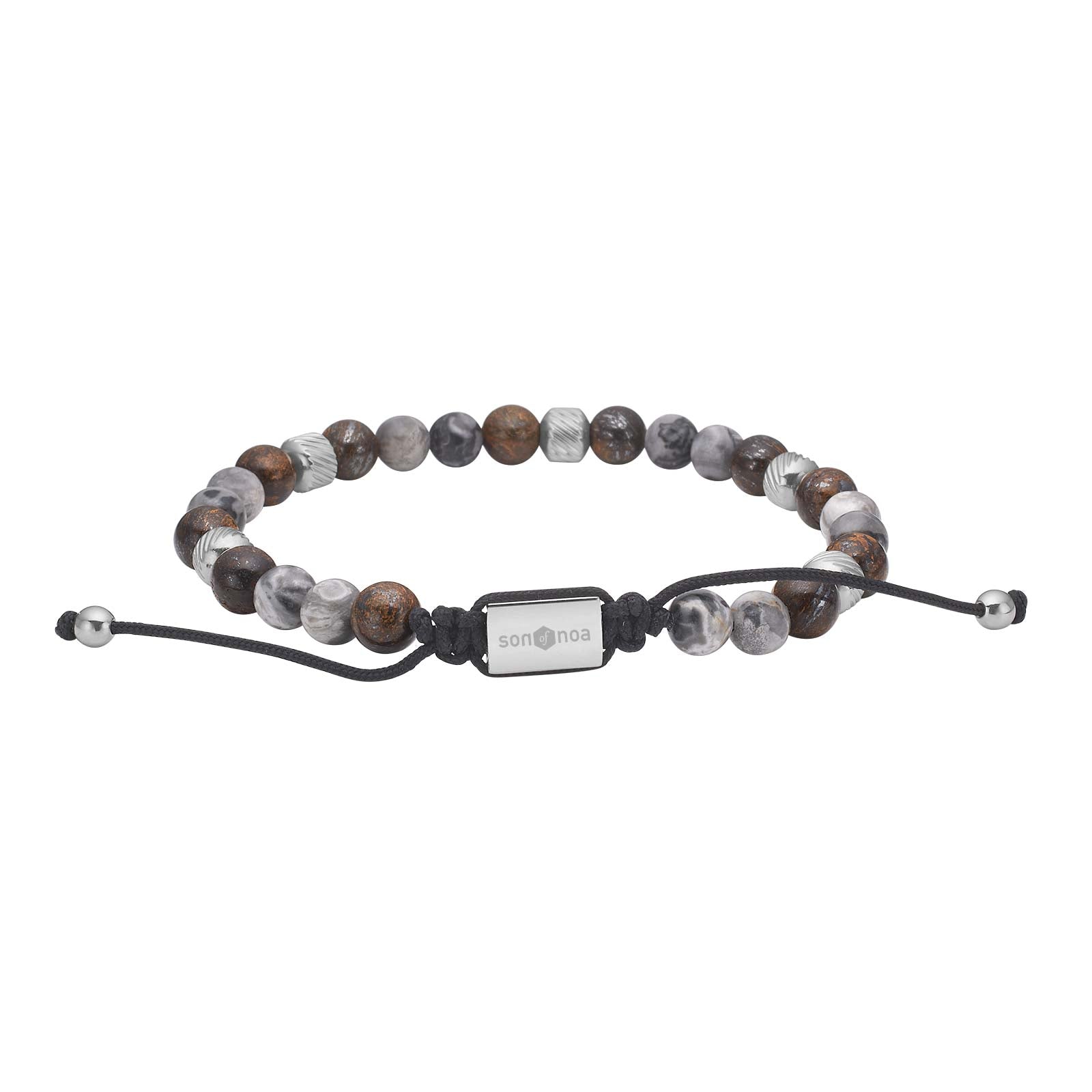SON armbånd map stone/ilmenite bronzitite og stål, fra SON of NOA