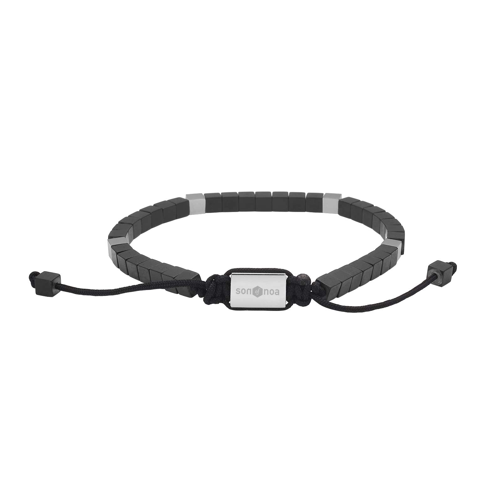 SON armbånd mat sort hematit og stål, fra SON of NOA