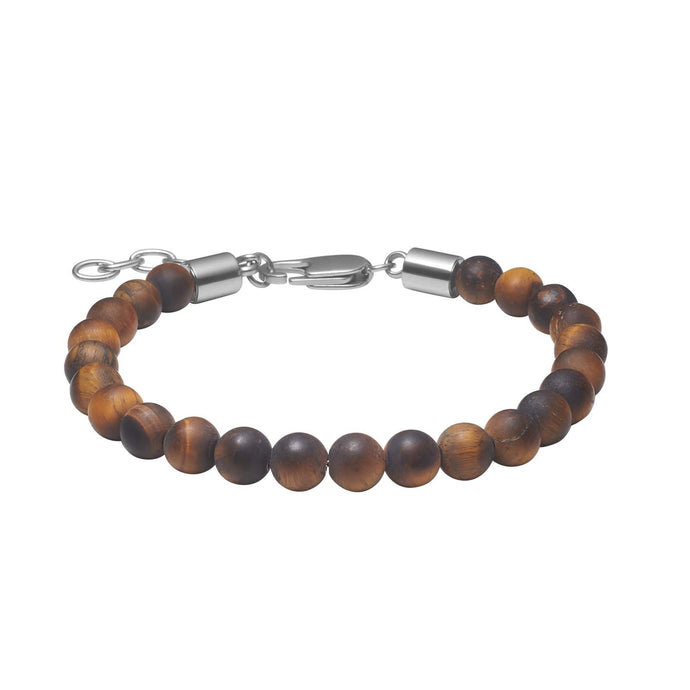 SON armbånd yellow tiger eye og stål 6mm 19-23cm