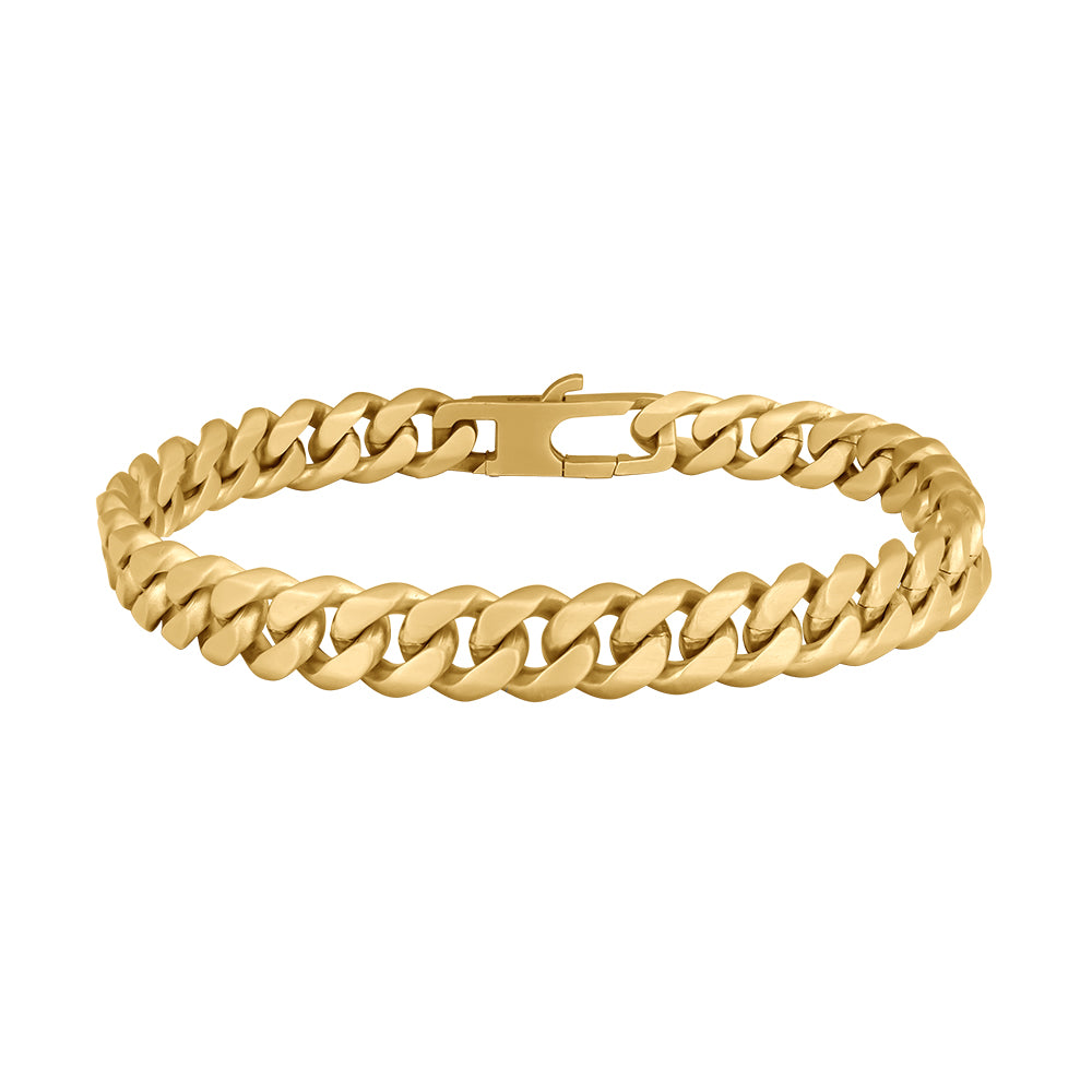 SON armbånd stål børstet 23cmIPGold 23 – Armbånd i sølv fra SON of NOA – Varenr. '80930042823