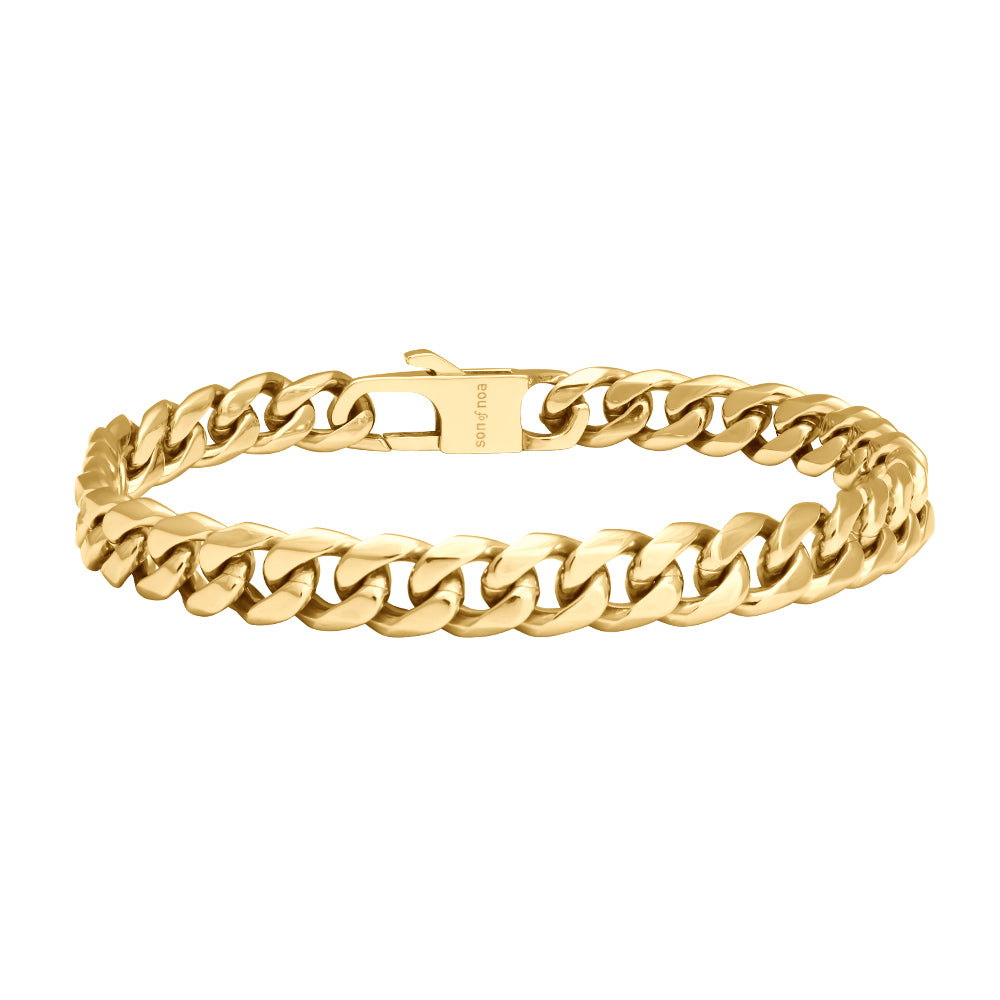 SON  armbånd stål blank 23cm IPGold 23 – Armbånd i sølv fra SON of NOA – Varenr. '80930062823