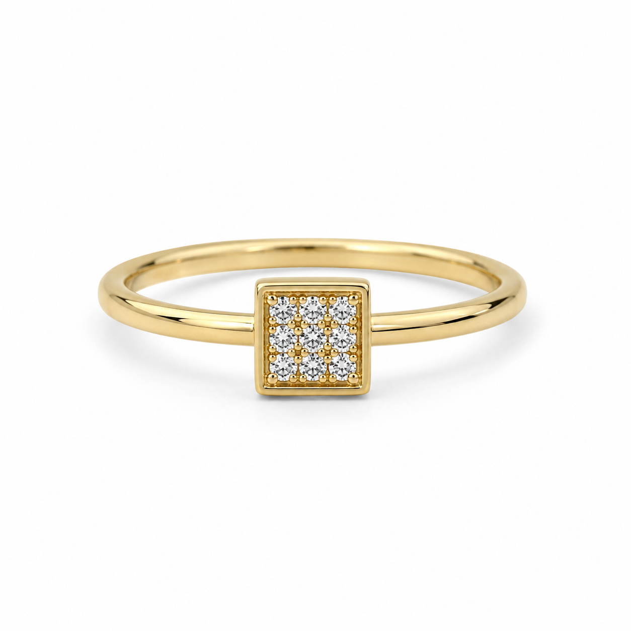 Guldring 14kt m. diamanter str 52