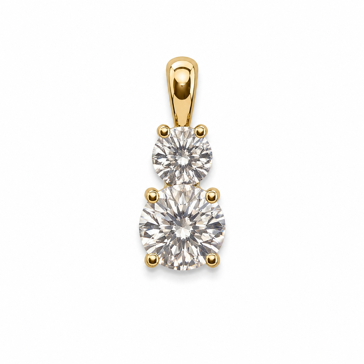 Petersen Jewels 14 kt guld vedhæng med 0,30 og 1,00 ct labgrown diamanter set forfra