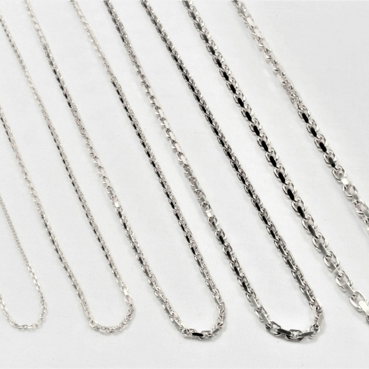 14Kt Hvidguld anker facet armbånd 21cm, i white-gold, til female; male; unisex, fra BNH