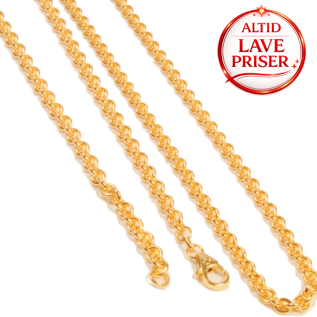 14kt Rosa-guld rund-anker armbånd 18,5cm