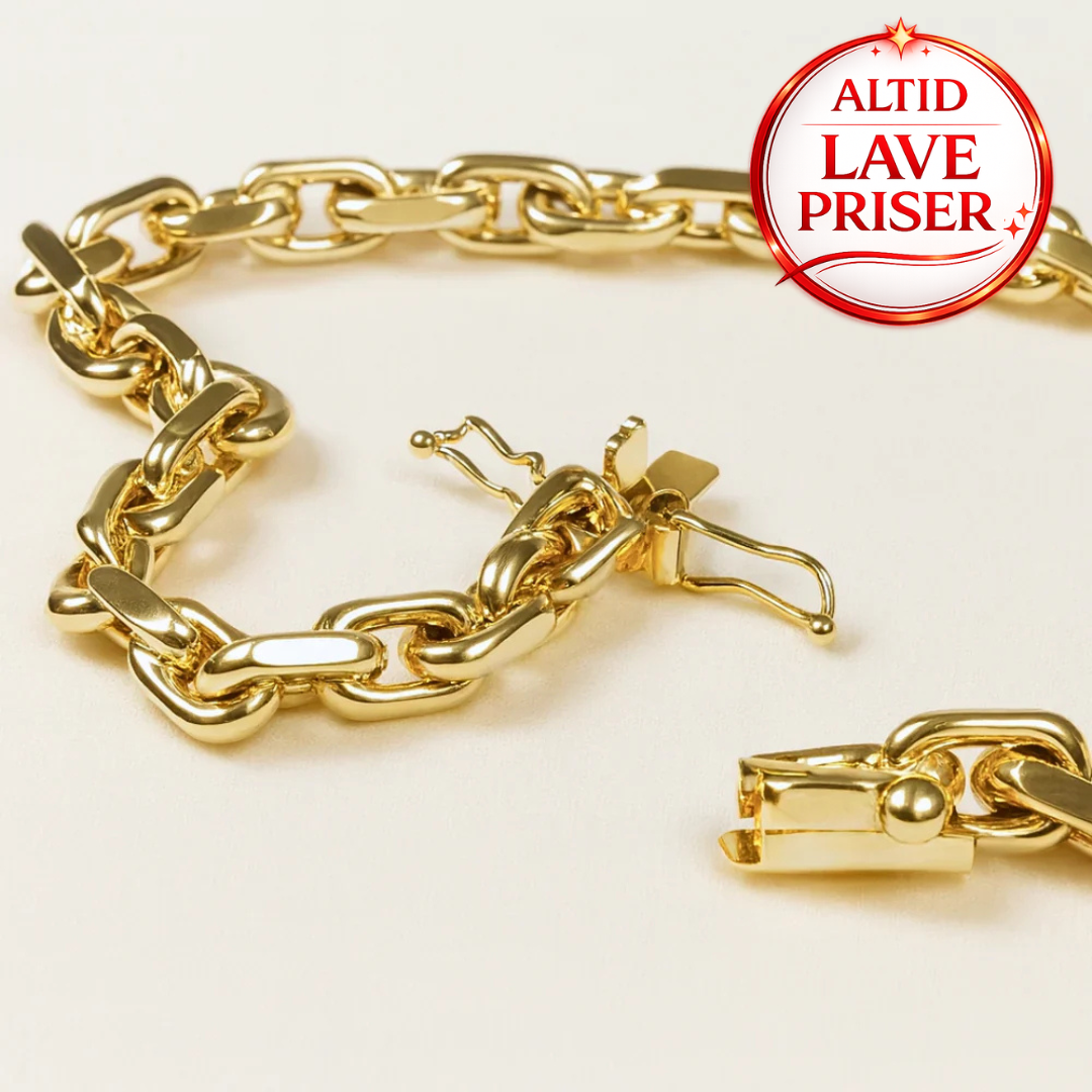 14Kt Guld anker facet armbånd 18,5cm