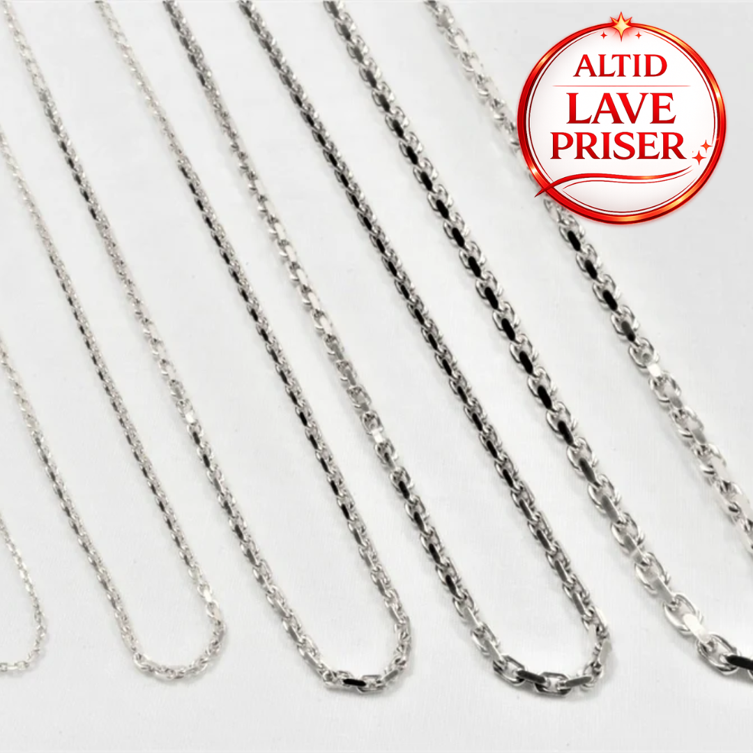 14Kt Hvidguld anker facet armbånd 18,5cm