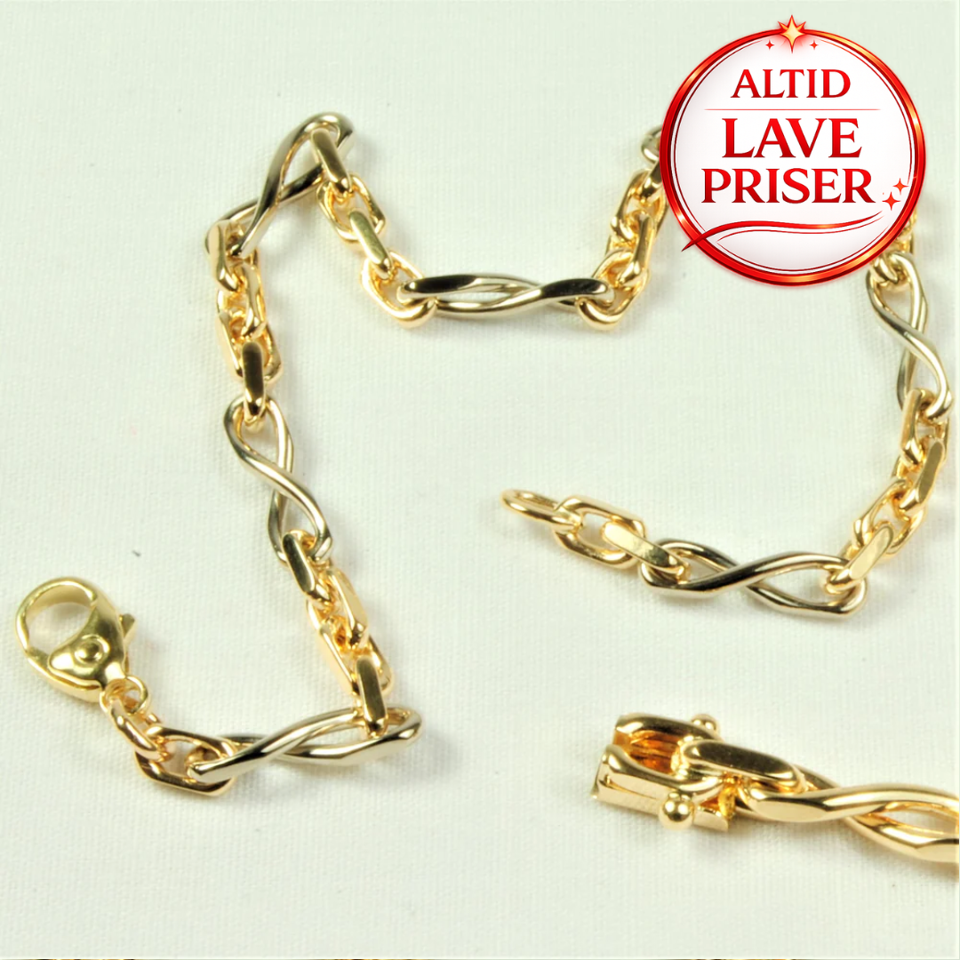 14Kt Guld Anker Sløjfe armbånd 18,5cm