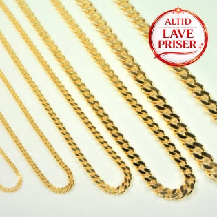 BNH 8Kt Guld Panser Facet armbånd 17cm