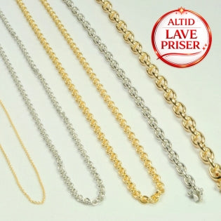 BNH 8kt Guld rund-anker armbånd 17cm
