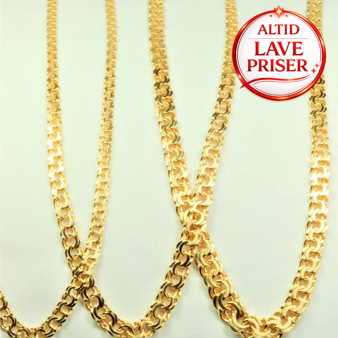 14Kt Guld Bismark halskæde ligeløb 45cm