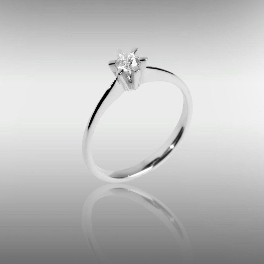 Brillanz diamantring 0,25 ct. hvid