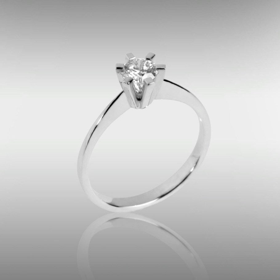 Brillanz diamantring 0,50 ct. hvid