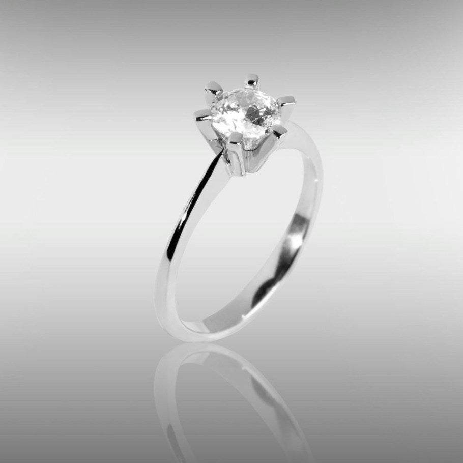 Brillanz diamantring 0,75 ct. hvid