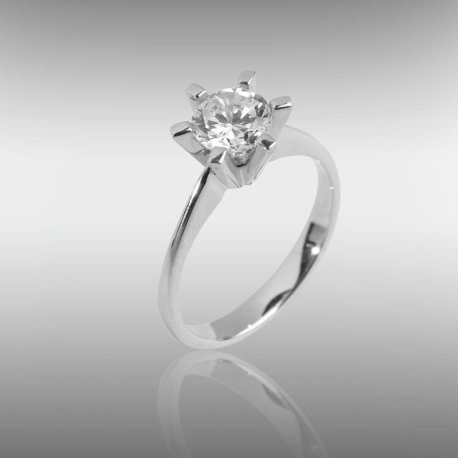 Brillanz diamantring 1,00 ct. hvid