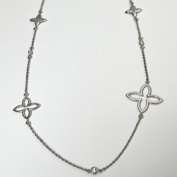 Hvidgulds halskæde 14kt m. diamanter