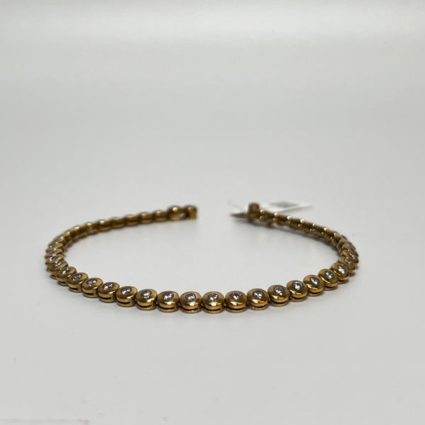 Guld armbånd 8kt M. Zirkonia - 17.5 cm