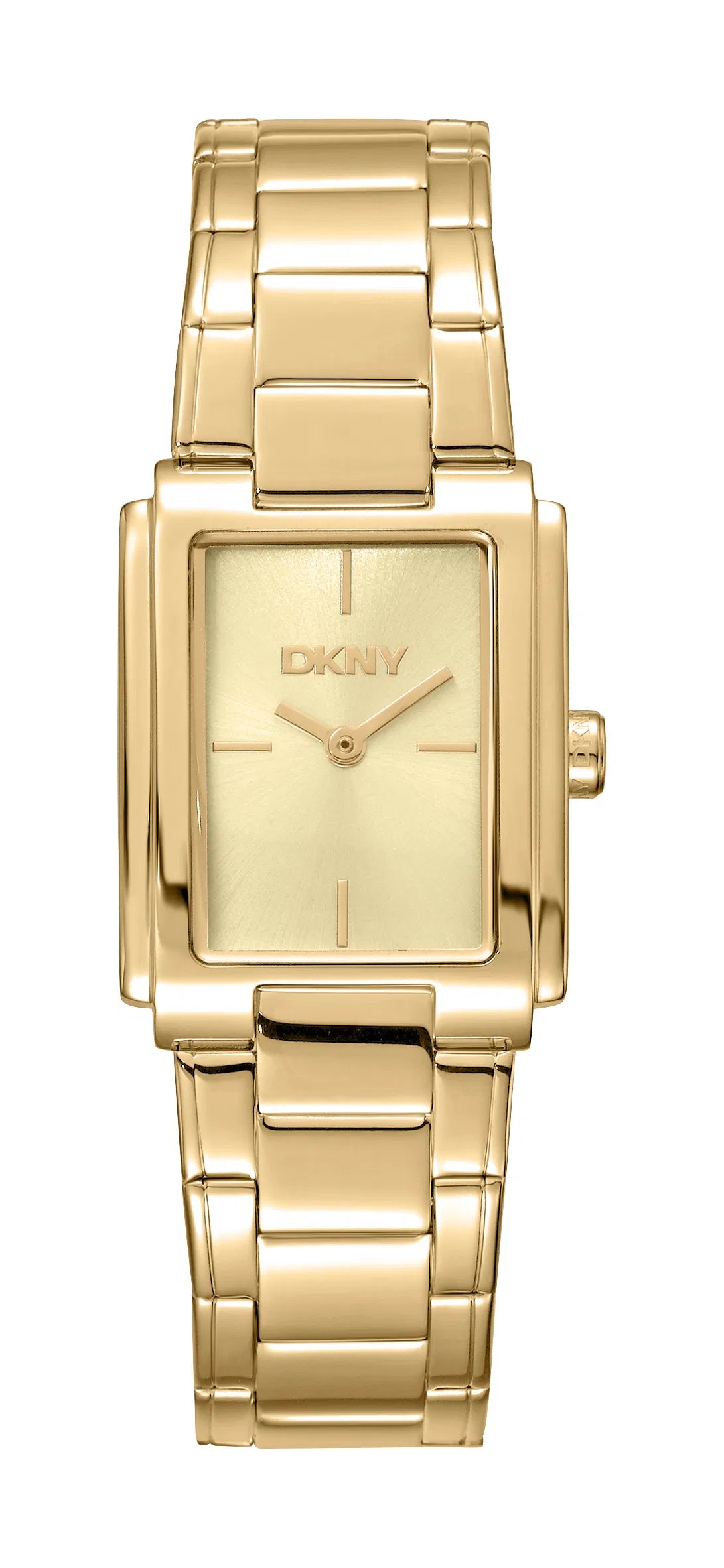 DKNY D. Everyday dameur DK1L121M0065 – guldur i rustfrit stål med rektangulær urkasse og elegant, minimalistisk design fra DKNY.