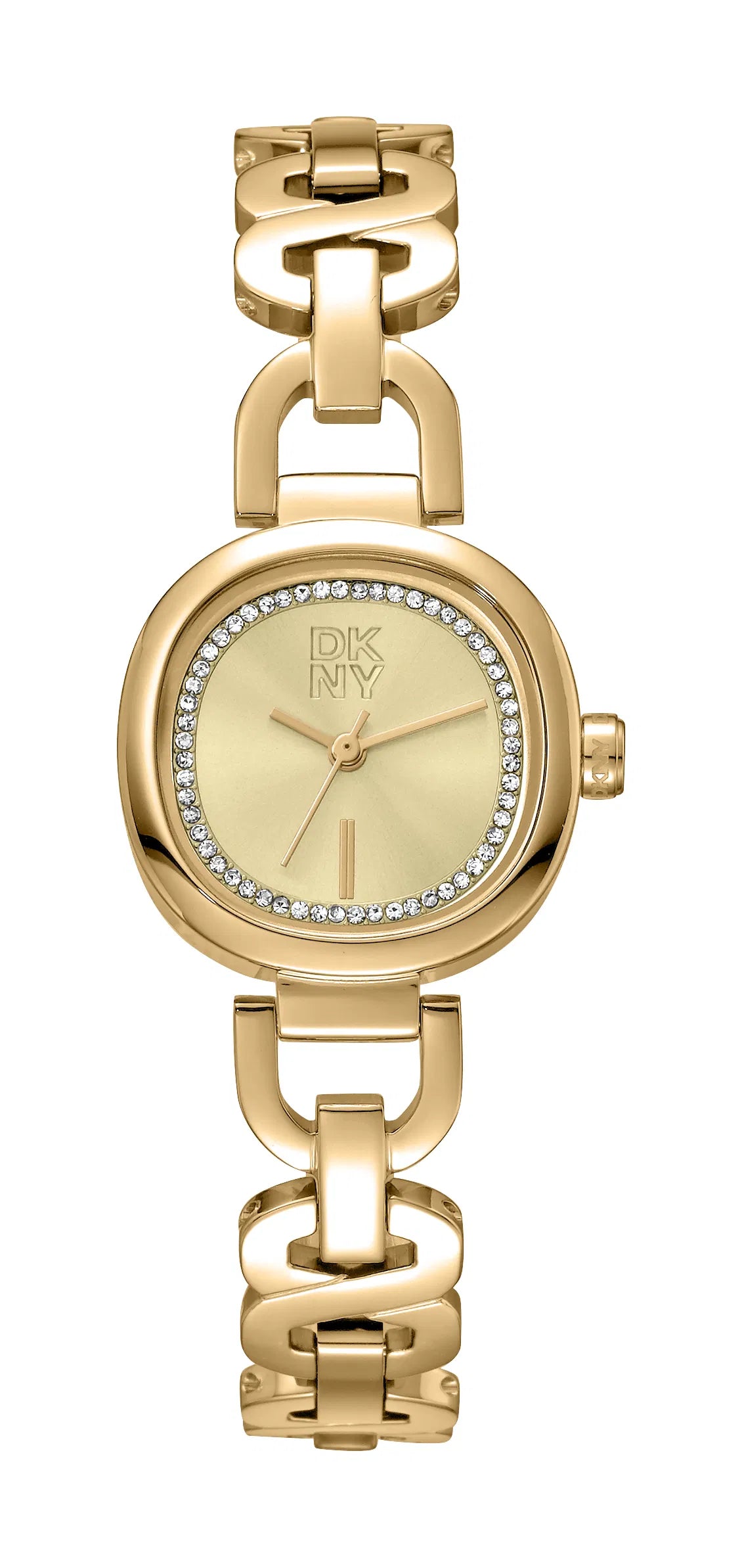 DKNY D. Everyday dameur DK1L139M0035 – guldur i rustfrit stål med stenbesat krans og elegant design fra DKNY.