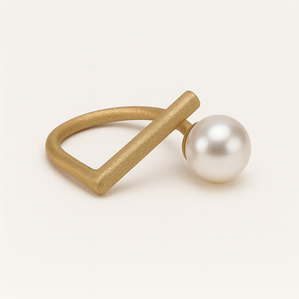 Heiring Guldring 14kt M. Perle - str 55