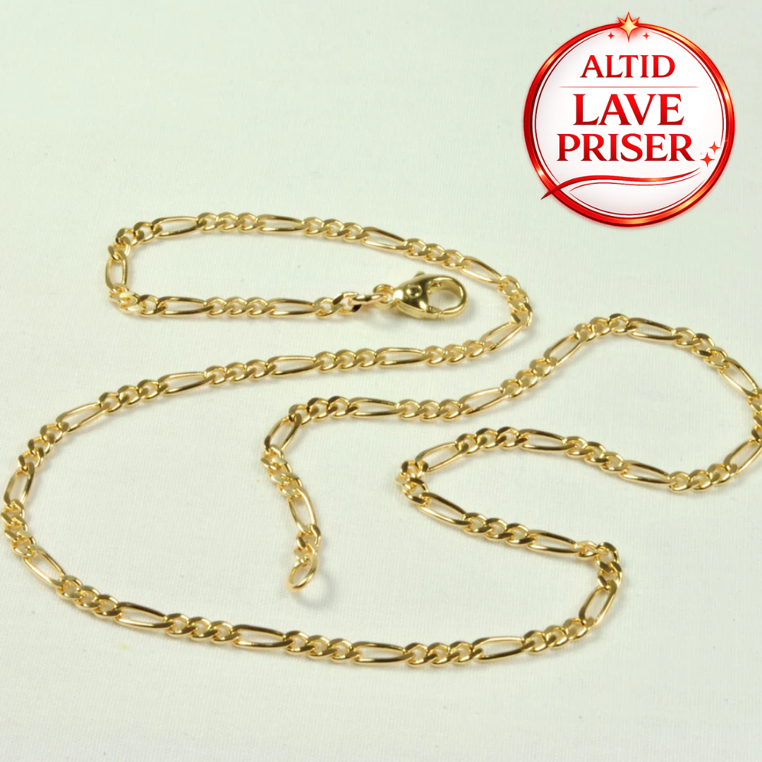 14kt Guld Figaro halskæde 40cm