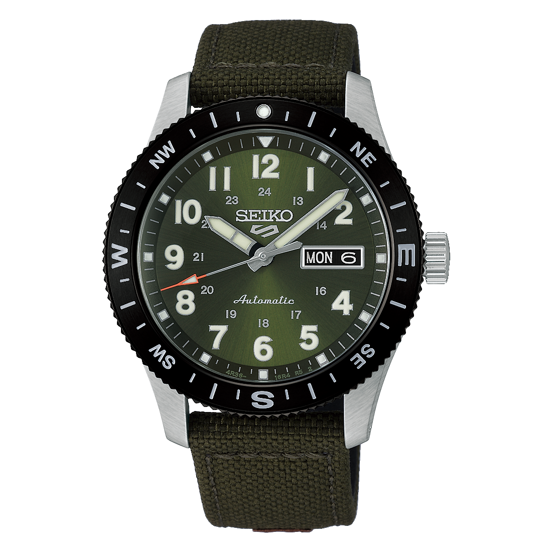 Seiko-5-Sports-Field-Series-HDB008K1-automatisk-herreur-med-khakigroen-urskive-og-nylonrem