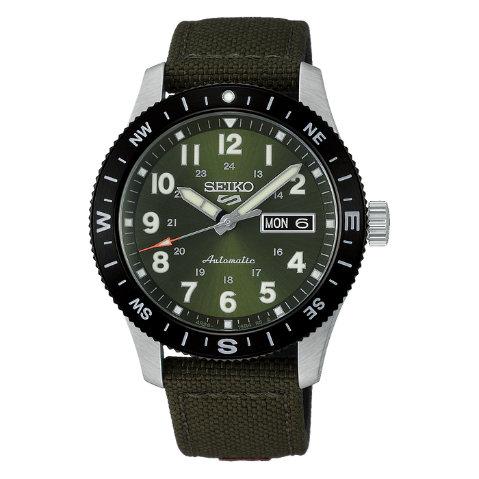 Seiko-5-Sports-Field-Series-HDB008K1-automatisk-herreur-med-khakigroen-urskive-og-nylonrem
