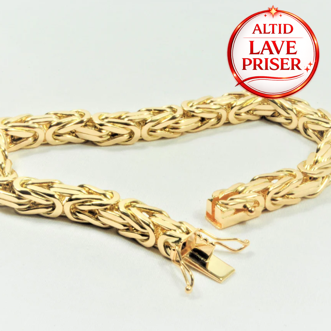 14Kt Guld kongekæde armbånd 18,5cm