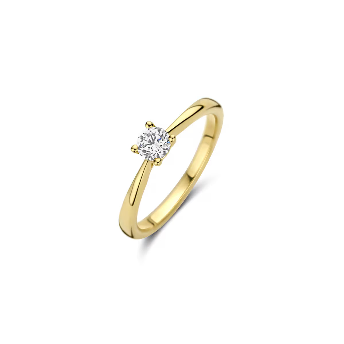 Blush solitaire-ring i 14 kt guld med 0,35 ct rund labgrown diamant – elegant og tidløs designklassiker