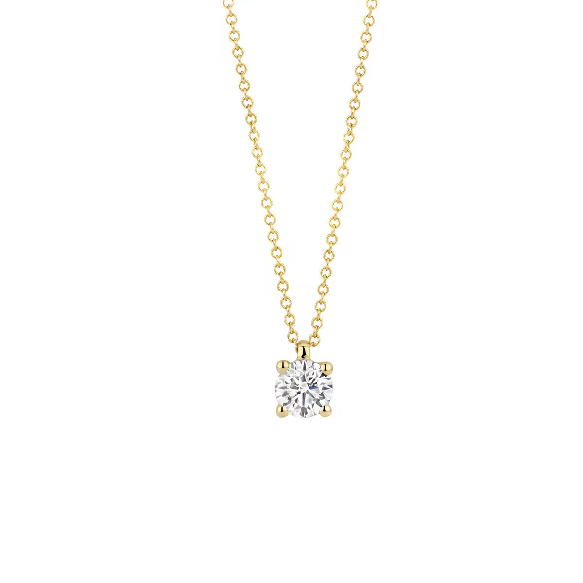 Blush collier i 14 kt guld med 0,30 ct rund labgrown diamant – klassisk og elegant halskæde
