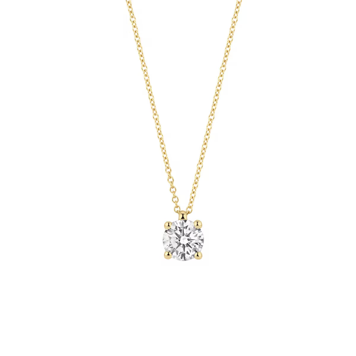Blush collier i 14 kt guld med 0,45 ct rund labgrown diamant – tidløs halskæde