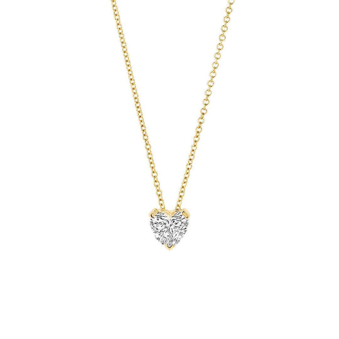 Blush collier i 14 kt guld med hjerteformet 0,50 ct labgrown diamant – elegant halskæde
