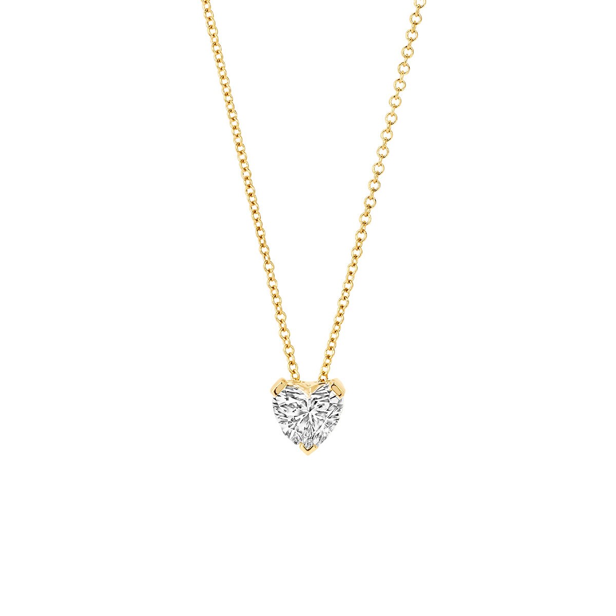 Blush collier i 14 kt guld med hjerteformet 0,50 ct labgrown diamant – elegant halskæde