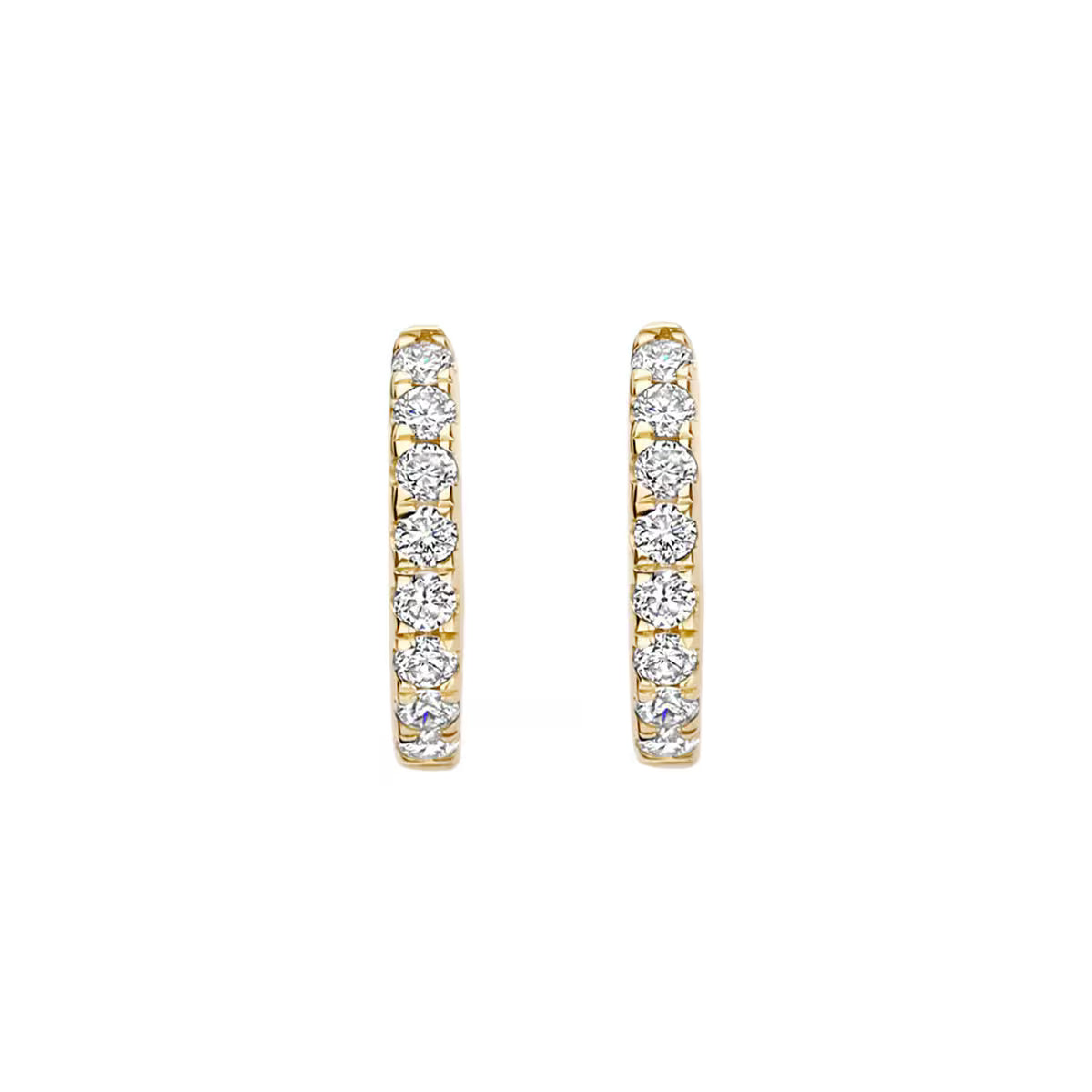 Blush creol-øreringe i 14 kt guld med funklende 2 x 0,12 ct labgrown diamanter – tidløs luksus til hverdag og fest