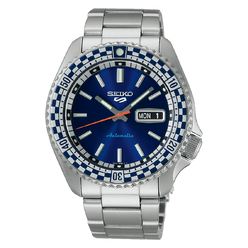 Seiko-5-Sports-Special-Edition-Checker-Flag-herreur-med-bla-skive