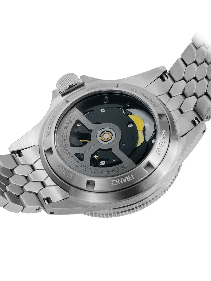 YEMA Superman Titanium MoonTide Limited Edition med CMM.11 manufakturværk og safirglas bagkasse