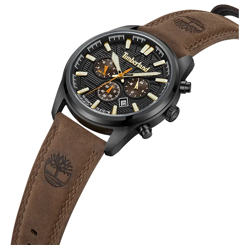 Timberland Northbridge TDWGF0009603 i skrå vinkel med sort skive, brun rem og mørke detaljer