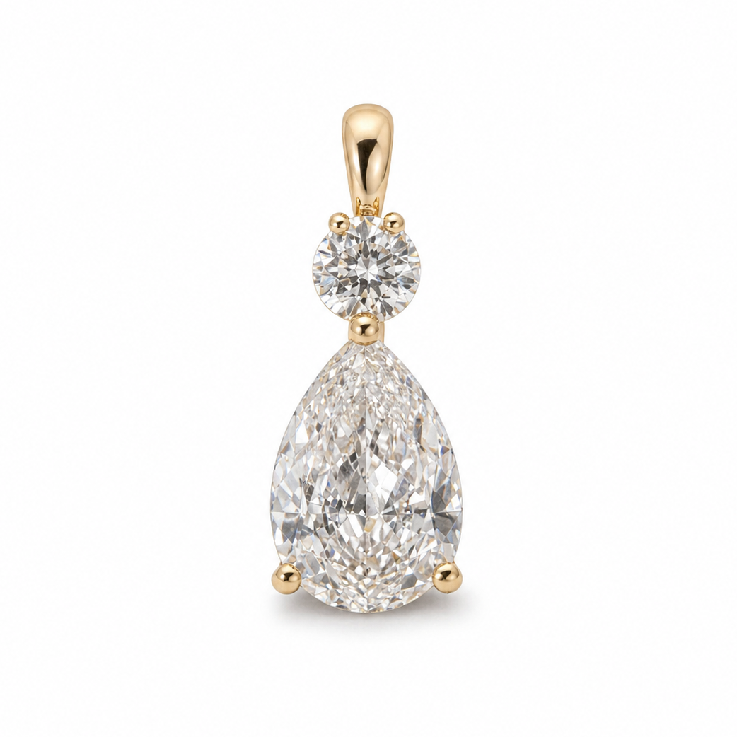 Starlight lab. diamond -  14kt Pear cut vedhæng 0,30+2,00ct