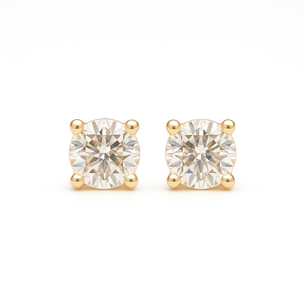 Solaris lab. diamond - Øreringe 14KT m. 2x0.25ct