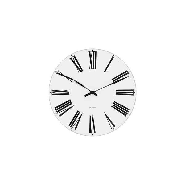 Arne Jacobsen Roman vægur 29 cm 43642 i hvid og sort