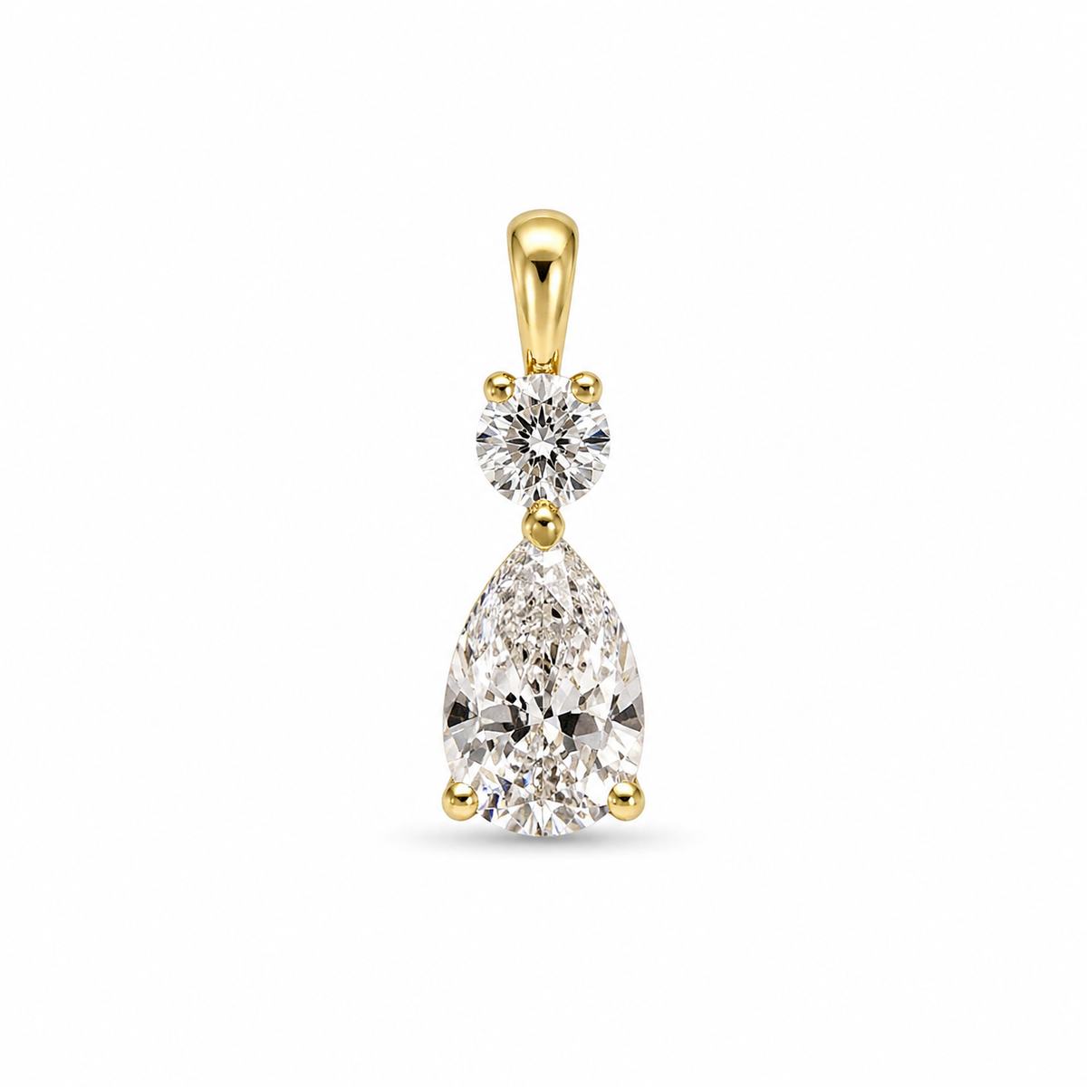 Starlight lab. diamond - 14kt Pear cut vedhæng 0,15+0,75ct