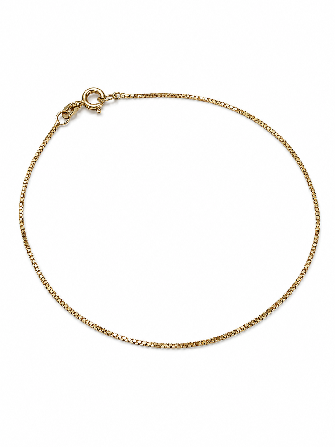 Brugt BNH Venezia armbånd i 14 kt. guld, 18 cm og 0,8 mm, vist i fuld længde [ai-redigeret]